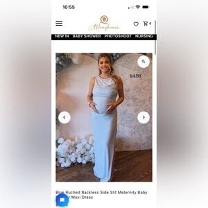 Chic Light Blue Maternity Maxi Dress